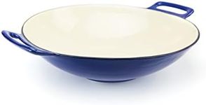 Broil King 69710 Cast Iron Wok, 14", Blue and Ivory