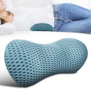 Lumbar Support Pillow - Memory Foam for Low Back Pain Relief, Ergonomic Streamline Car Seat, Office Chair, Recliner and Bed (Blue)