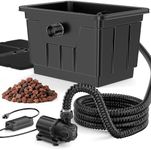 POPOSOAP Large Pond Filter Kit, Outdoor Pond Filter with 1200GPH Quiet Pond Pump & 9.8FT Hose, Above-Ground Design for Easy Maintenance Complete Accessories Included for Koi Pond Garden Pond P2580
