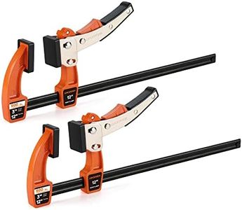 Jorgensen 12-inch Bar Clamp Set, Bar Clamp for Woodworking, Quick Release Gear Clamp with 600 lbs Load Limit - 2 Pack