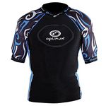 Optimum Razor Men's Protective Top - EVA Padding Protection, Rugby Approved Shoulder Pads Lightweight and Breathable Protective Top - Black/Blue/Medium