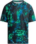 Kanu Surf Mens Short Sleeve UPF 50 Swim Shirt Rash Guard Sun Shirt (Regular & Extended Sizes), Hurricane Black, Large