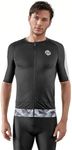 SLS3 Tri Top Men - Short Sleeves Mens Triathlon Top - Mens Triathlon Shirt - Triathlon Men Singlet - Aero FX Triathlon Shirts Men, Back Pocket (Black/Ivory, Large)