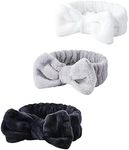 WSYUB Spa Headband, Makeup Headband, Fluffy Makeup Headbands, Slumber Party Supplies, Facial Headbands Headband for Washing Face, Bow Hair Band