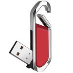 64GB USB Flash Drive Portable Metal Thumb Drive with Keychain USB 2.0 Memory Stick Pen Drive for External Data Storage, Red…