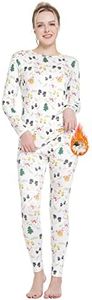 MANCYFIT Halloween Costumes Thermal Underwear for Women Long Johns Set Fleece Lined Ultra Soft Snowman White XX-Large