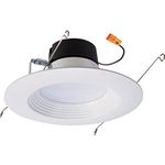 Halo 6 inch Recessed LED Can Light – Retrofit Ceiling & Shower Downlight – 3000K - Baffle White Trim - 6 Pack