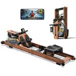 YPOO Rowing Machines, Magnetic Rowing Machines for Home Gym, 16 Levels Resistance Rowing Machine Foldable Quiet with Dual Slide Rail, 350lb Folding Rowing Machine with LCD Display Seat Cushion & App