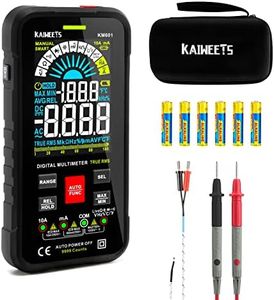 Digital Multimeter mit 10000 Zähler, KAIWEETS KM601 Intelligentes Strommessgerät CAT III 1000 V, CAT IV 600 V, True RMS Auto-Range, misst Spannung, Durchgang, Wiederstand, Temperatur für Elektriker.