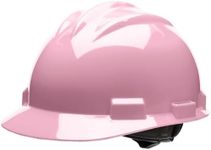 Bullard 3-Rib S61 Cap Style Safety Hard Hat with 4-Point Ratchet Suspension and Cotton Brow Pad, Light Pink