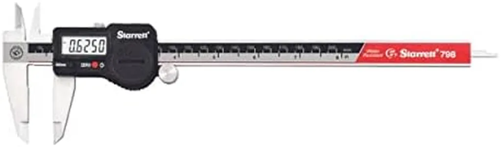 Starrett Stainless Steel IP67 Electronic Slide Caliper - 0-8-inch Range, .0005-inch Resolution, LCD Display, Fine Adjustment, Slide Lock, in/mm Conversion - 798A-8/200