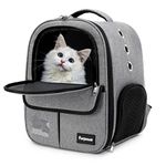 Furpezoo Cat Carrier Backpack,Pet Backpacks for Cats and Dogs, Foldable Portable Cat Bag with Breathable Mesh, Cog Backpack with Wide Comfortable Shoulder Straps and Handle, Holds Pets up to 6 kg,Grey