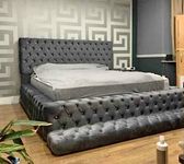 Bespoke Beds 5FT King Size Ambassador Bed Frame Ottoman Gas Lift Storage Platform Bed, With Spring Memory Mattress Available in (King Size 5ft, with Mattress and Gaslift Stoarge)