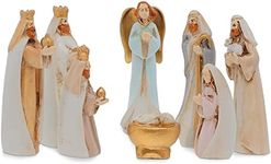 Faithful Finds Mini Nativity Scene Figurines, Religious Christmas Decorations (8 Pieces, 2 Inches)