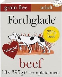 Forthglade Wet Dog Food (18 x 395g Trays) - Grain Free & Hypoallergenic Dog Food, Adult 1 Year+, Beef with Vegetables, Complete Stomach Sensitive Meals with Natural Ingredients