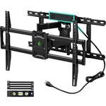 Greenstell TV Wall Mount with Power Outlet, Full Motion Wall Mount TV Bracket for 47"-84" TVs, Swivel,Tilt and Extension TV Mount with Dual Articulating Arms, Max VESA 600x400mm, Holds up to 132lbs