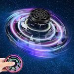 1pcs Flying Spinner Mini Drone Flying Fidget Spinner Fly Orbi Pro Boomerang Drone For Kids Adult Hand Controlled Flying Fidget Spinner Toys Cool Stuff Gadgets Gifts for Boys Girls Teens (Black)