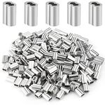 200 Pcs Aluminum Crimping Loop Sleeve 1/16", Cable Ferrule Wire Rope Sleeves Loop Sleeve (200 Pcs)