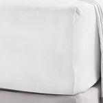 100% Brushed Cotton Flannelette 40CM/16" Extra Deep Fitted Sheets in 12 Colours (Super King, White)