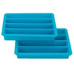 Webake Silicone Ice Cube Tray Water Bottle 2 Pack Long Ice Stick Tray Mould 4 Cavities 15 x 2.2 cm Easy Release for Water Soda Juice Sport Bottles, 16.5 x 11.5 x 2.5 cm