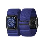 Tefeca Edge Series Stretchy Band Compatible with Apple Watch Ultra/Ultra2 Series 9/8/SE2/7/6/SE/5/4/3/2/1(Hyper Blue, Ultra Wide for 49mm/ 45mm/ 44mm/ 42mm)