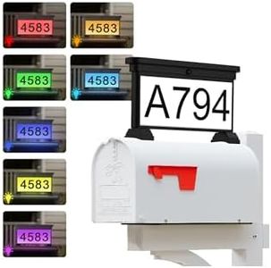 LumiZen Solar Mailbox Numbers, Double Sided RGB Color Changing Address Sign, Waterproof LED Illuminated House Numbers for Outside, Easy to spot for Visitors, Mailman, UberEats, Emergency Services