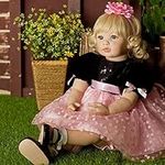 ZIYIUI 24 Inches 60cm Reborn Dolls Baby Girl Soft Silicone Vinyl Real Life Dolls Toddler Lifelike Handmade Newborn Reborn Babies Xmas Toy Gift