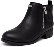 Nautica Kids Girls Ankle Bootie With Side Buckle and Zipper, Dress Boot -Youth Toddler (Little/Big Kids), Inara Black, 12 Little Kid