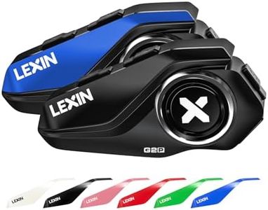 LEXIN G2 2X Motorcycle Bluetooth Headset, Helmet Communication System for 2 to 6 People in Range of 1000 m, Waterproof Hands-Free Kit with FM Radio