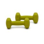 Amazon Basics Neoprene Hexagon Workout Dumbbell Hand Weight, 5-Pound, Green - Set of 2