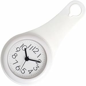 Lancoon Mini Shower Clock, Waterproof Fog Resistant, Non-Tick Battery Powered, Suction Cup Clock with Small Hole Hook Sub, Kitchen Hour Bathroom for Daily Life Travel Work