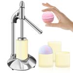 Stainless Steel Bath Bomb Press Machine with 6cm Bath Bomb Mold Set，Mold & Bath Bombs Press for DIY Making Supplies， for Crafting Handmade Spa Fizzy Bath Bombs