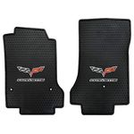 Lloyd Mats Heavy Duty Signature Rubber All Weather Floor Mats for Corvette C6 2007.5-2013 (Hook Fastener) (2PC - Fronts, Black)