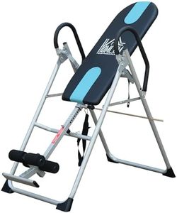 HOMCOM Gravity Inversion Table Foldable Therapy Bench Home Fitness Upside Down Stretching Home Gym Fitness Training Machine Black