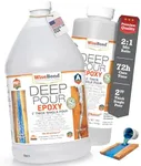 WiseBond Deep Pour Epoxy Resin 3/4 Gallon Kit, Slow Cure 2:1 Mix, Food Safe for River Table, Object Cast, Bubble Free, Clear High Gloss, Mold, Art, Wood, UV & Temp Resistance