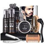 Beard Grooming Kit for Men, 12 in 1 Beard Growth Kit with Beard Roller, Beard Set with Beard Oil, Beard Shampoo, Beard Conditioner, Beard Brush, Beard Balm, Beard Comb, Scissors, Gifts for Him