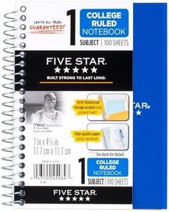 6 Pack Of Mead Five Star Personal Spiral Notebook, 7 x 4 3/8, 100 Sheets, College Rule, Assorted colors (MEA45484) by Five Star