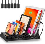 Charging Station for Multiple Devices, ETL Listed, Bototek 60W 6 Ports Charger Station for iPhone, iPad, Cell Phone, Tablets, and Other Electronics (6 Mixed Short Cables Included)