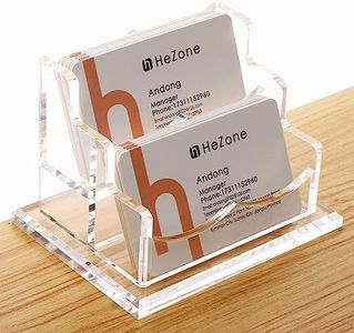 Business Card Holder for Desk 2 Tier 2 Slots, Clear Acrylic Business Card Display Stand for Women and Men, Organize 100 Cards-1 Pack (2 Slots-H)