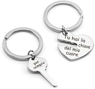 Hightopup Regalo San Valentino 2 Portachiavi coppia per lui e lei. Per anniversario fidanzati, moglie marito, romantico