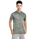 Campus Sutra Men Abstract Printed Regular Fit Sportss T-shirt(SUMR22_CSM-SS-JRT0120_S) Olive