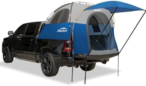 Truck Bed Tent, Double Layer Truck Tent 5.5-5.8 Ft, Waterproof PU3000mm Tear-Resistant Pickup Tent for 2 Person Camping and Outdoor with Awning