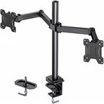 HUANUO Dual Arm Monitor Mount, Full Motion Height Adjustable Desk Riser Stand with C-Clamp Installation for Two 13 to 27 inch Computer Screens, up to 17.6lbs Each Arm