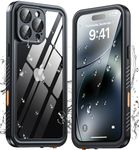 ANTSHARE for iPhone 16 Pro Max Case, IP68 Waterproof Shockproof Case with [Built-in Screen/Camera Protector], 360 Full Body Sealed Protective Front and Back Cover for iPhone 16 Pro Max - Black