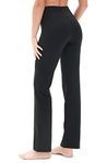 icyzone Bootcut Yoga Pants for Women - Tummy Control Workout Sports Trousers Exercise Running Pants (M, Black)