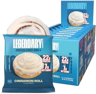 Legendary Foods 22g Protein Cinnamon Roll - Premium High Protien Bars, Low Carb Meal Replacement Snack, Low Glycemic Index, Gluten Free Snacks - Sweet Zero Sugar, Keto and Diabetic Friendly 10-Pack