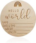 Wooden Baby Announcement Sign, Birt