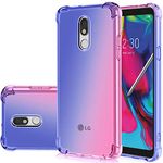 Gufuwo Case for LG Stylo 5 L722DL,for LG Stylo 5+/Stylo 5V/Stylo 5X Cute Case, Gradient Slim Anti Scratch Soft Clear TPU Phone Case Cover Shockproof Case for LG Stylo 5 (Blue/Pink)