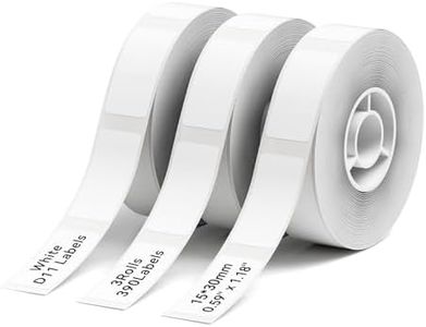 NIIMBOT D11 Label Maker Tape Adhesive White Label Paper 0.59" X 1.18" (15 X 30mm) 210 Labels/Roll, Compatible for NIIMBOT D11 D110 Label Printer, Thermal Paper Black on White, 3-Roll