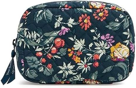 Vera Bradley Women's Cotton Zip-around Jewelry Organizer Case, Fresh-Cut Floral Green, One Size